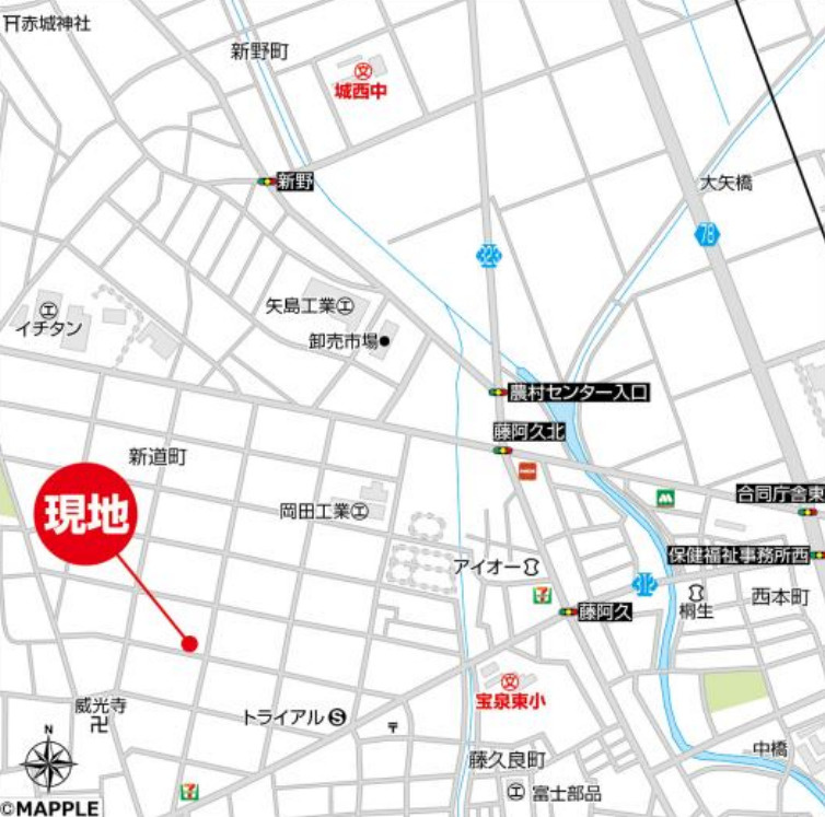 【中古】太田市由良町　３LDKの地図