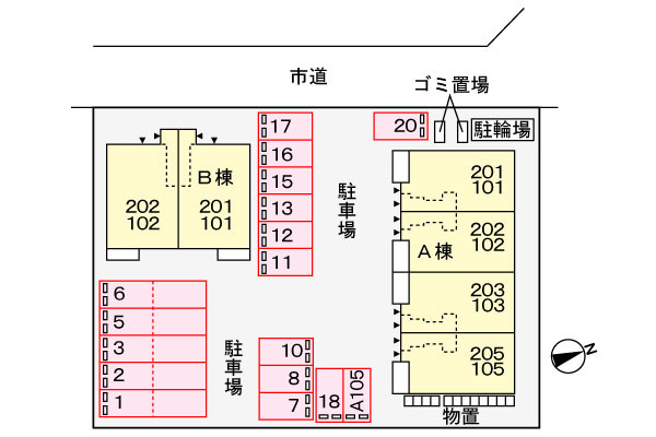 サニーヒルＢの区画図
