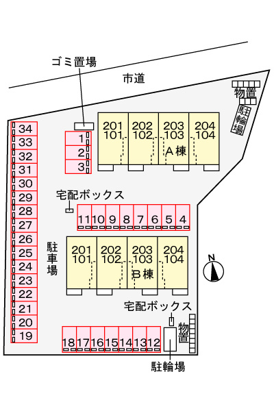 メゾン　ド　ミユ　Ａの区画図