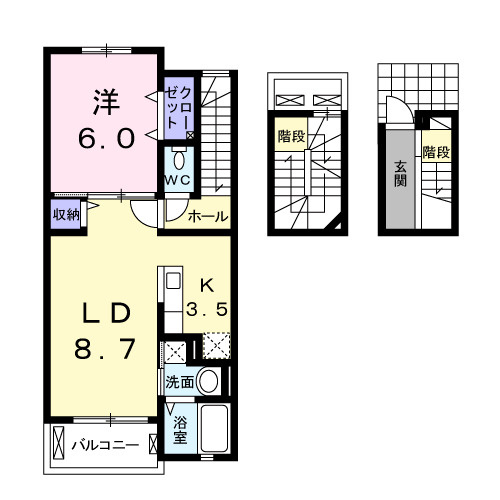 川口市大字藤兵衛新田のアパートの間取り