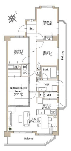 ユニーブル鳴海東ガーデンコートの間取り