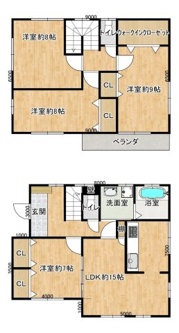いわき市内郷御台境町五反田 4LDK中古住宅　陽当たり良好！　不動産プラスの間取り|【リフォーム中】リフォーム後間取り図。間取りは４LDKの間取りとなっております。各部屋収納付きなのでお部屋を広く使うことができます。3～5人家族におすすめの間取りとなっております。