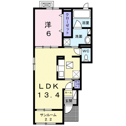 シャンブル08の間取り