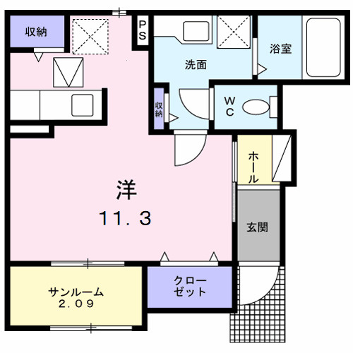 ロジュマン堀之内の間取り