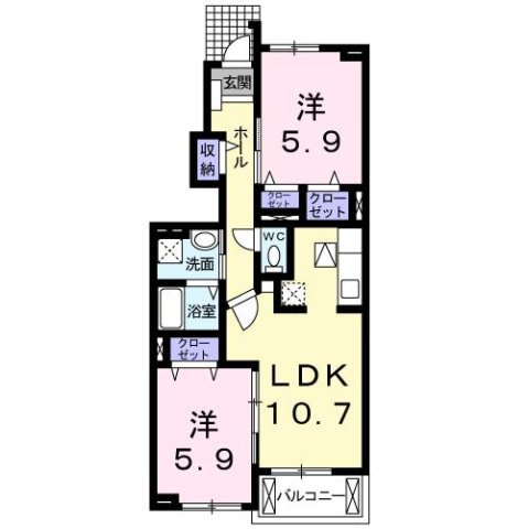 ダノン　Ⅱの間取り