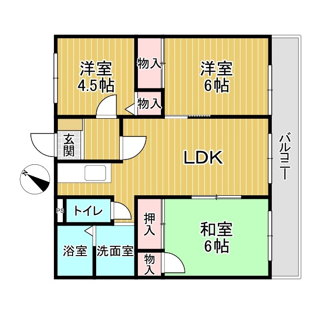 ソレイユAの間取り|間取り