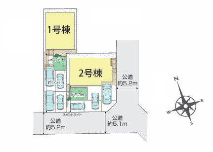 高座郡寒川町岡田８丁目　新築戸建　全２棟2号棟の区画図