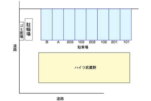 ハイツ武蔵野の駐車場
