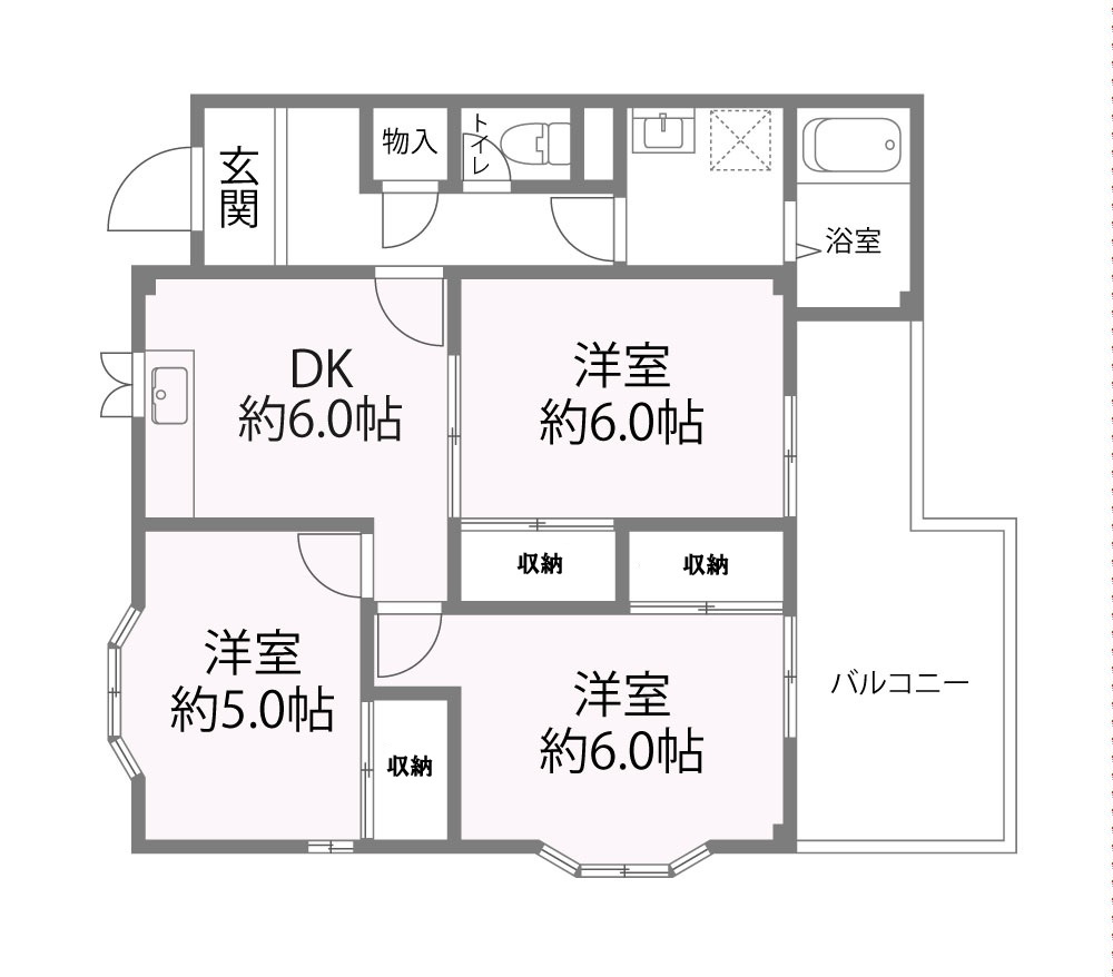 姫路市北新在家１丁目のハイツの間取り
