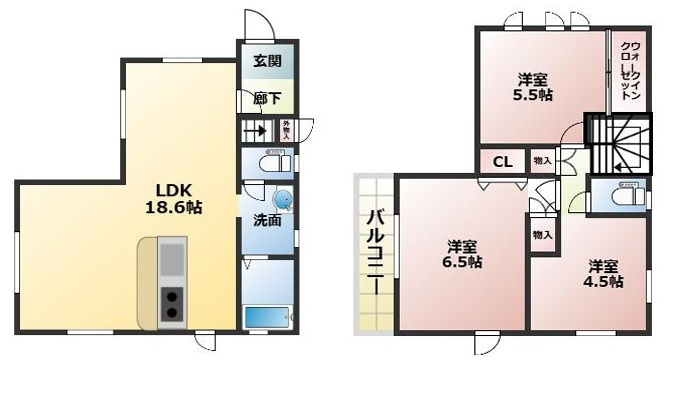 近隣商業施設充実　竹の台1丁目　新築2区画　A号棟の間取り