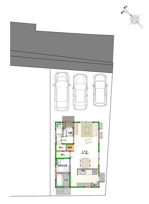 高知市朝倉本町1丁目 ② 新築戸建ての区画図|②
