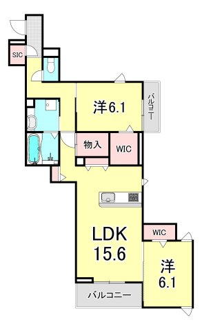 NIGAWA RESIDENCEⅡの間取り