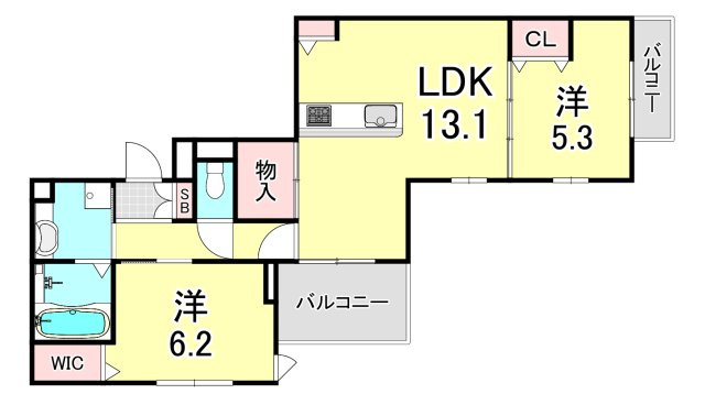 NIGAWA RESIDENCEⅡの間取り