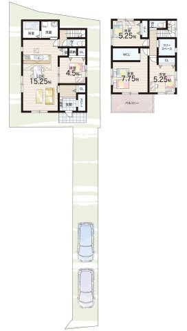 柏原市田辺　第2期　売土地の参考プラン|4号地