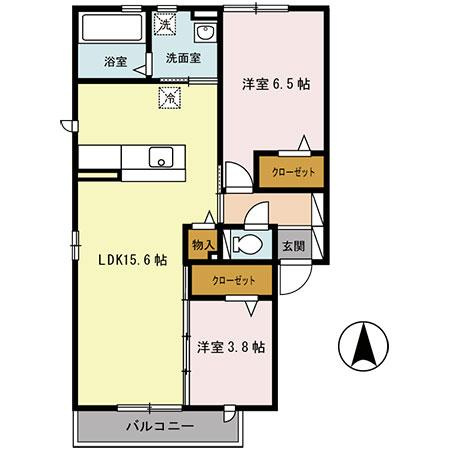 リューグロワールA棟の間取り