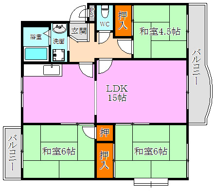 名谷19団地83号棟の間取り