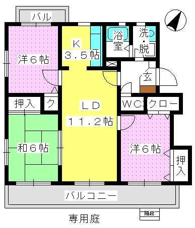 ヴィラフェリス空港南の間取り