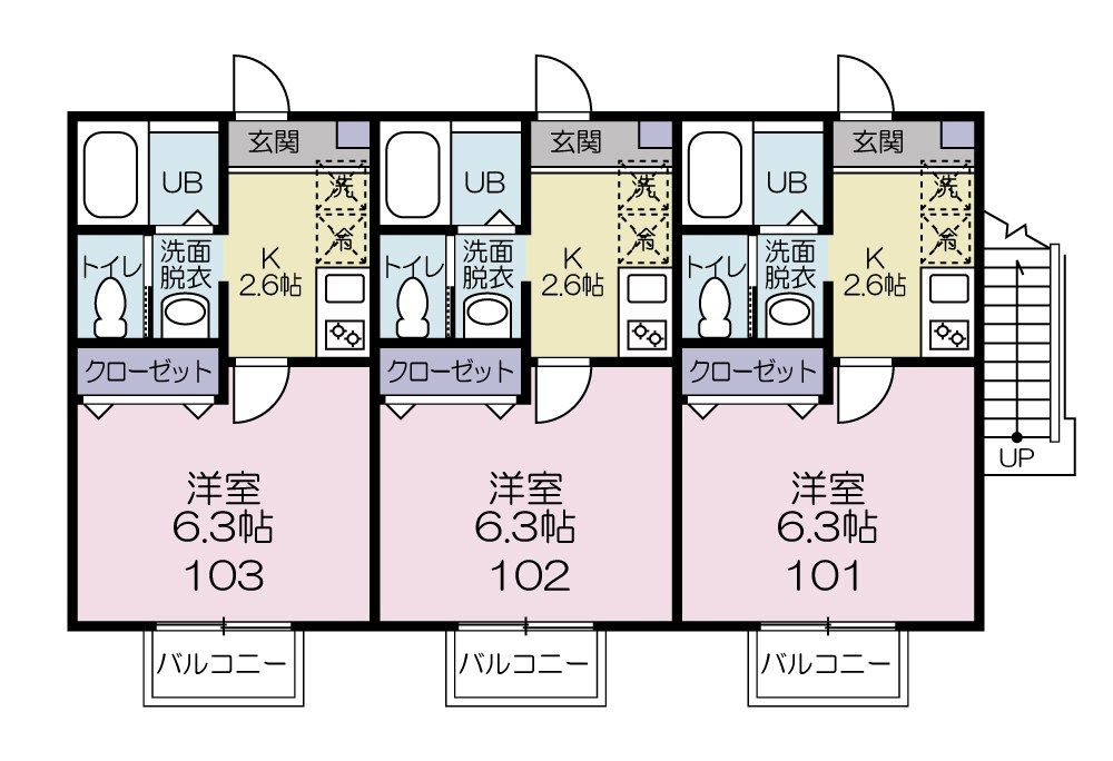 川口市南鳩ヶ谷１丁目のアパートの間取り