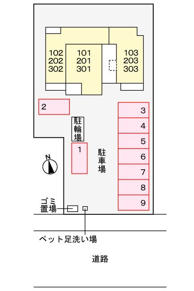 Ｄｅｎｂｅ東小川の駐車場