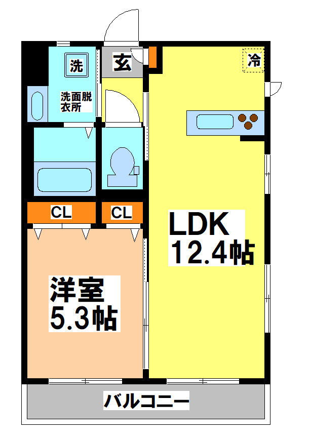 武蔵野市境２丁目のアパートの間取り