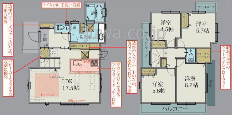 【新築分譲住宅】川越市砂新田第12期の間取り