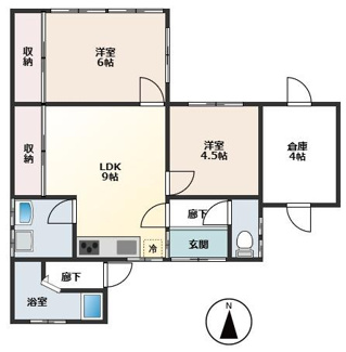 【間取り】 | 岩国市門前町2丁目　賃収物件