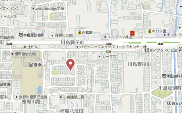 京都市西京区川島調子町　建築条件付き土地の地図