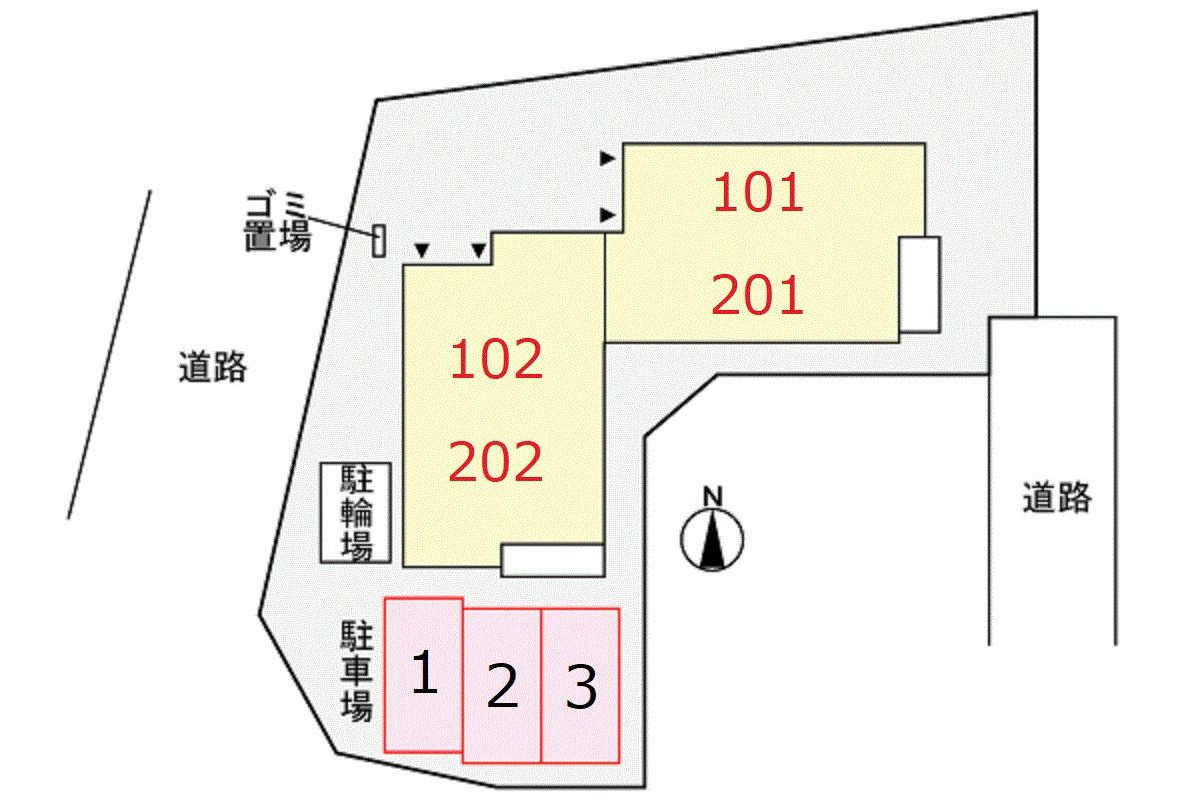 ホフヌング弐番館の駐車場|駐車場があります