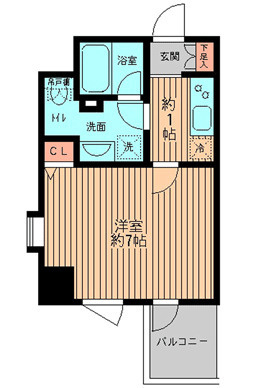 レガーロ御茶ノ水Ⅱの間取り|1Ｋ
