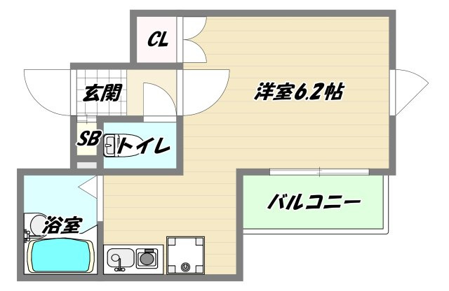 大阪市淀川区木川東３丁目の賃貸マンションの間取り
