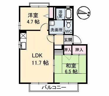 フレグランス竹原　Ａ棟の間取り