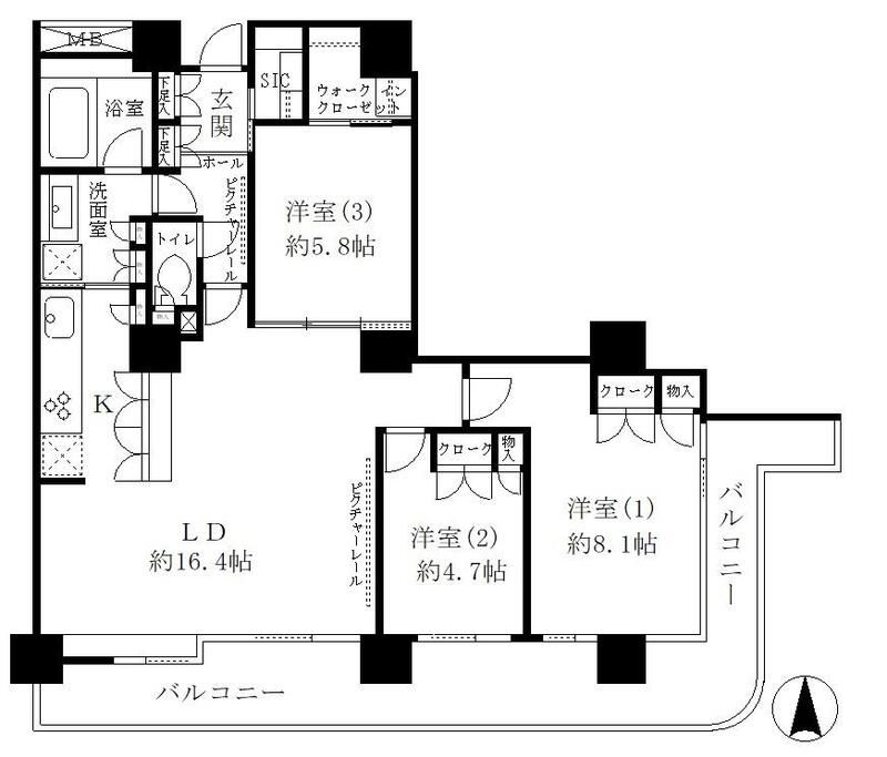 リバーポイントタワーの間取り