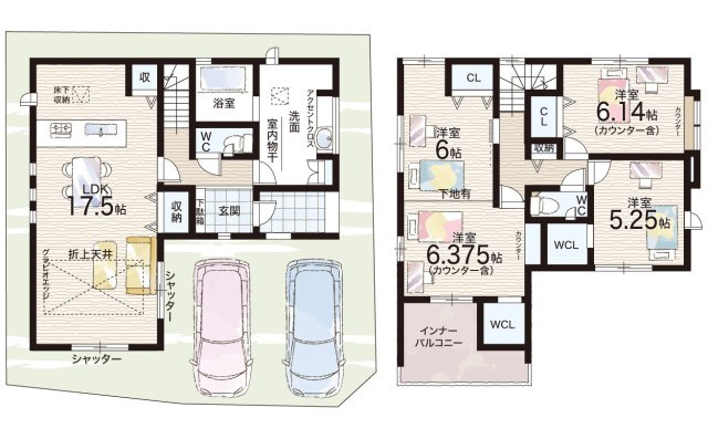 伊丹市野間　新築一戸建ての間取り|1号地