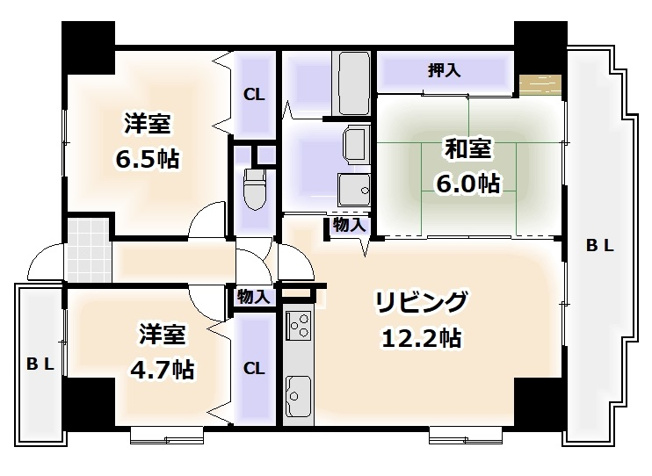 【間取り】 | 南海ハイライズフラット天下茶屋