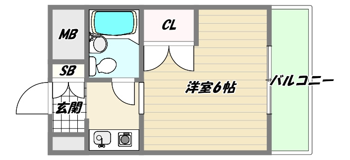 大阪市東淀川区柴島１丁目の賃貸マンションの間取り