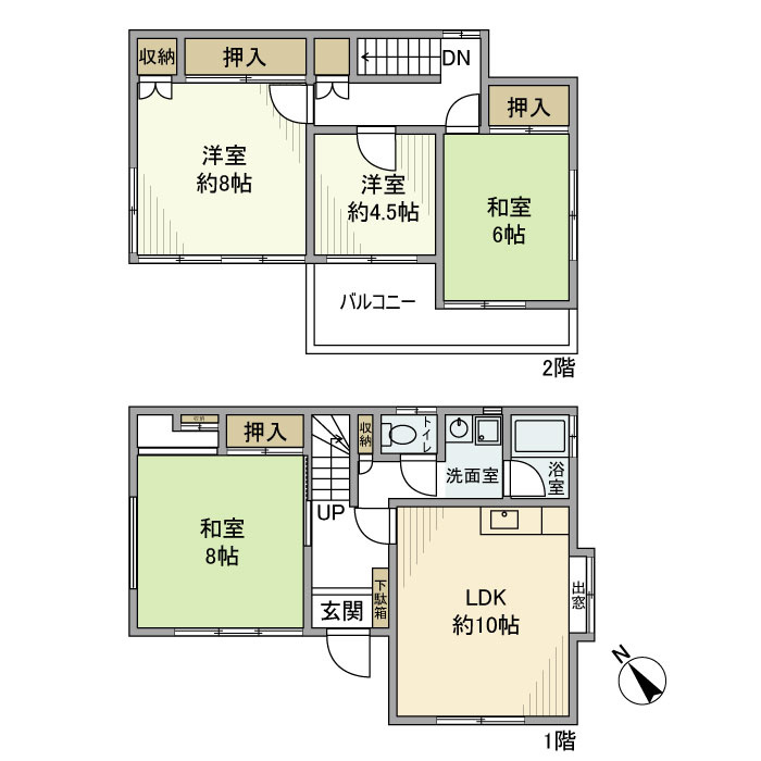 【賃貸戸建て】鯨井新田戸建の間取り