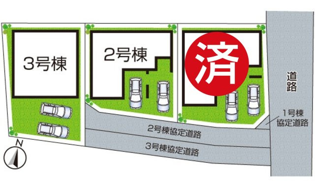 伊丹市野間　新築一戸建ての区画図|全３区画