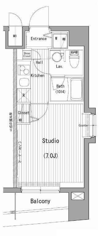 横浜市中区野毛町３丁目の賃貸マンションの間取り