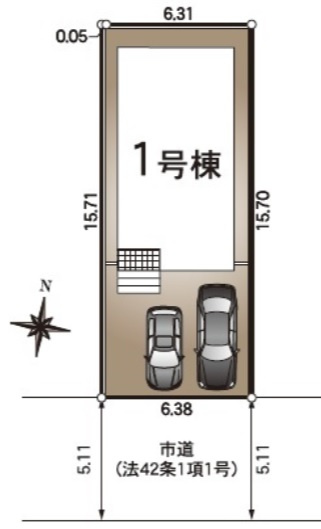 高知市福井町 第1　新築戸建ての区画図