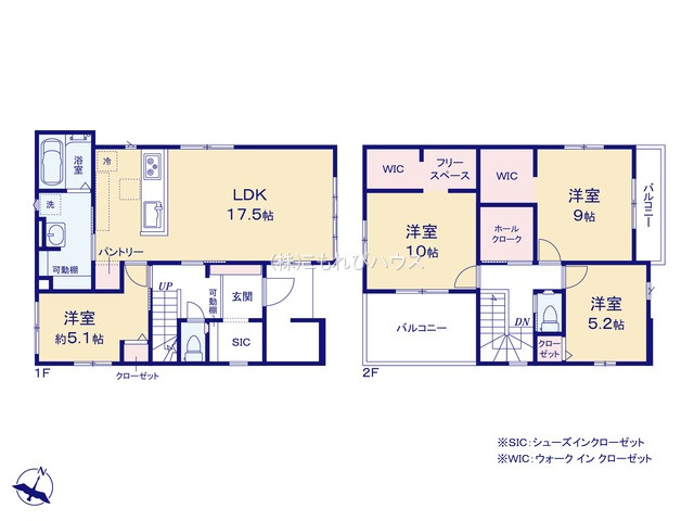 上尾市向山　13期　新築一戸建て　リガーレ　01の間取り|【全1棟・1号棟】上尾市向山　13期　新築一戸建て　リガーレ　01・4LDK・土地面積154.16m2・建物面積113.73m2