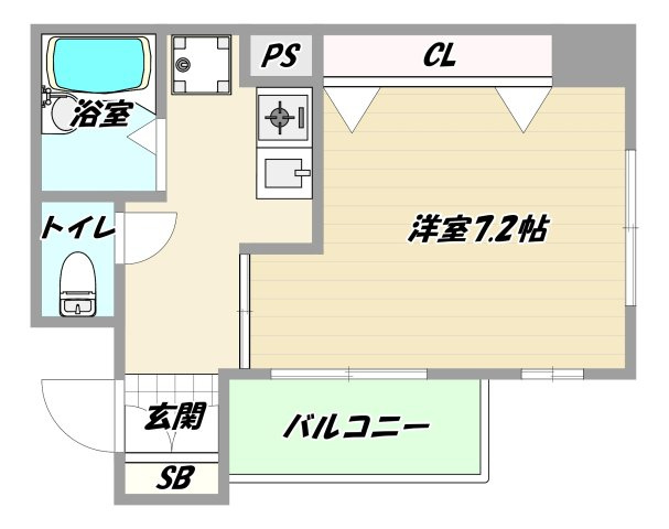 大阪市淀川区西中島３丁目の賃貸マンションの間取り