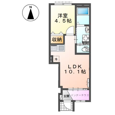 東広島市高屋町桧山　賃貸アパート新築工事の間取り