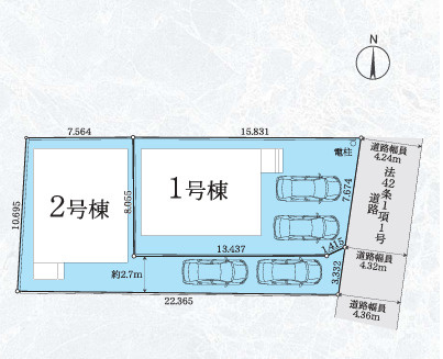 藤沢市高倉８期　新築戸建　全２棟2号棟の区画図