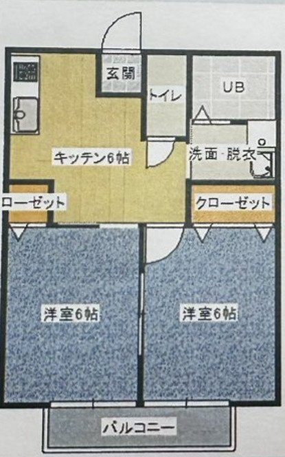 一関市大東町摺沢沼田　一棟アパートの間取り