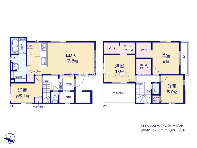 上尾市向山13期　新築戸建　01　の間取り