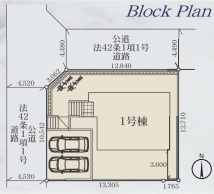 【区画図】 | 東朝比奈１期 | 駐車スペース2台可（車種による）・角地