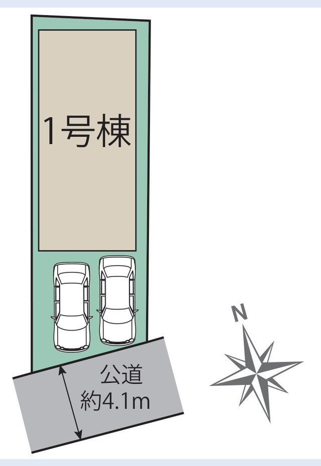 小郡市横隈第1-1棟（1号棟）の区画図|配置図（1号棟）