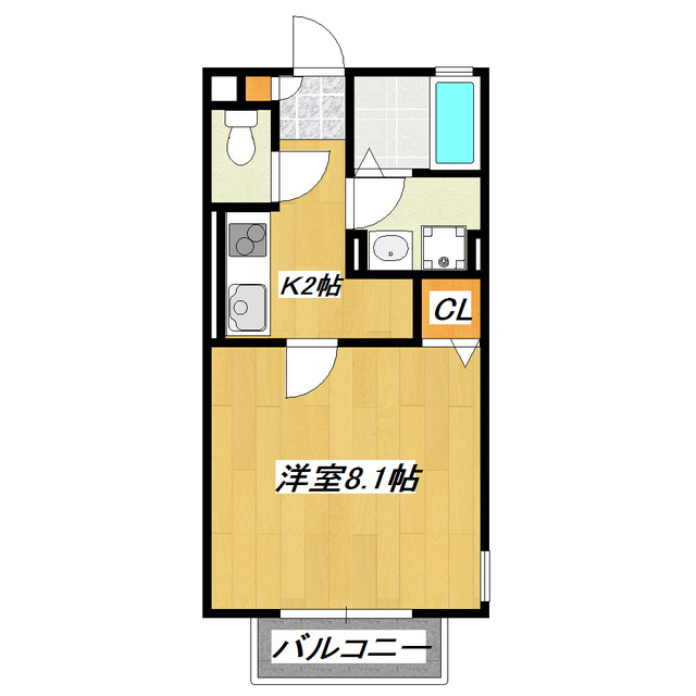 プレシャス　ジュノーの間取り|洋室８．1帖の広めのお部屋です。