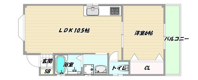 大阪市淀川区東三国６丁目の賃貸マンションの間取り