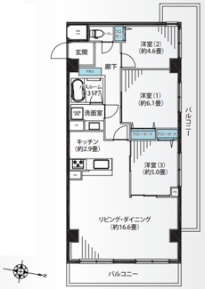【間取り】 | レクセル保土ヶ谷 | 専有面積、76.80㎡の物件になります。